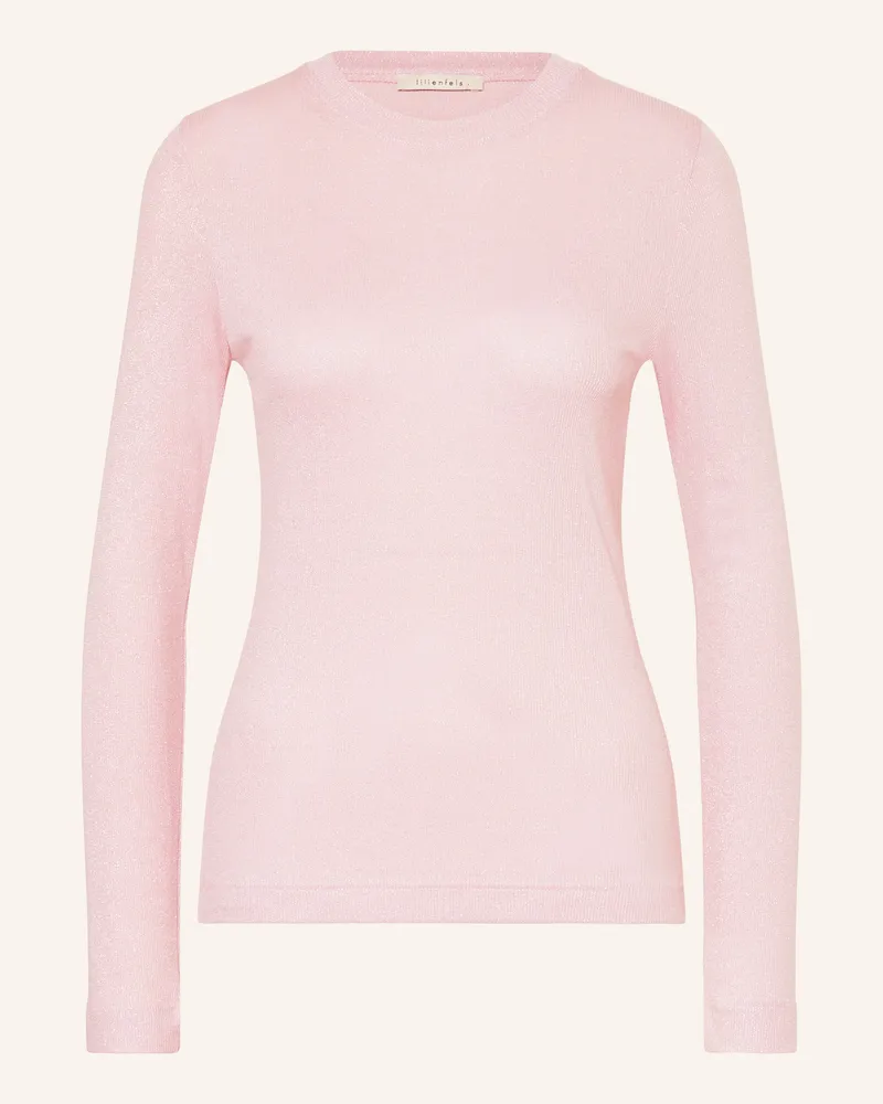 lilienfels Longsleeve mit Glitzergarn Hellrosa