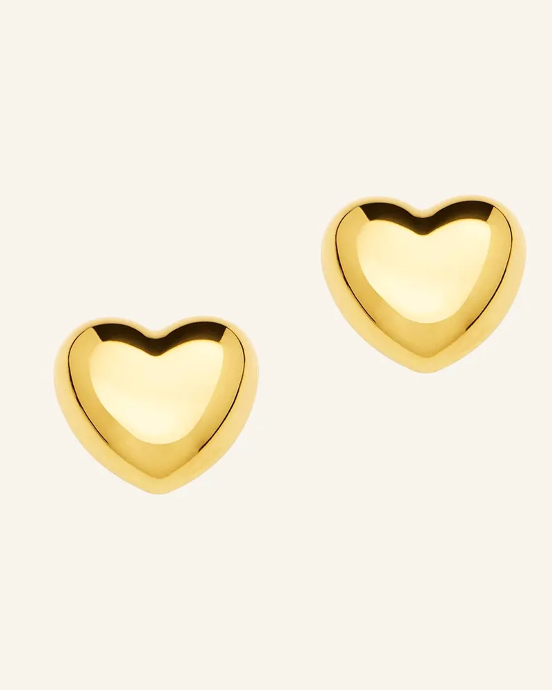 POMPIDOU Ohrstecker Puffy Heart Mini By Glambou gold Gold