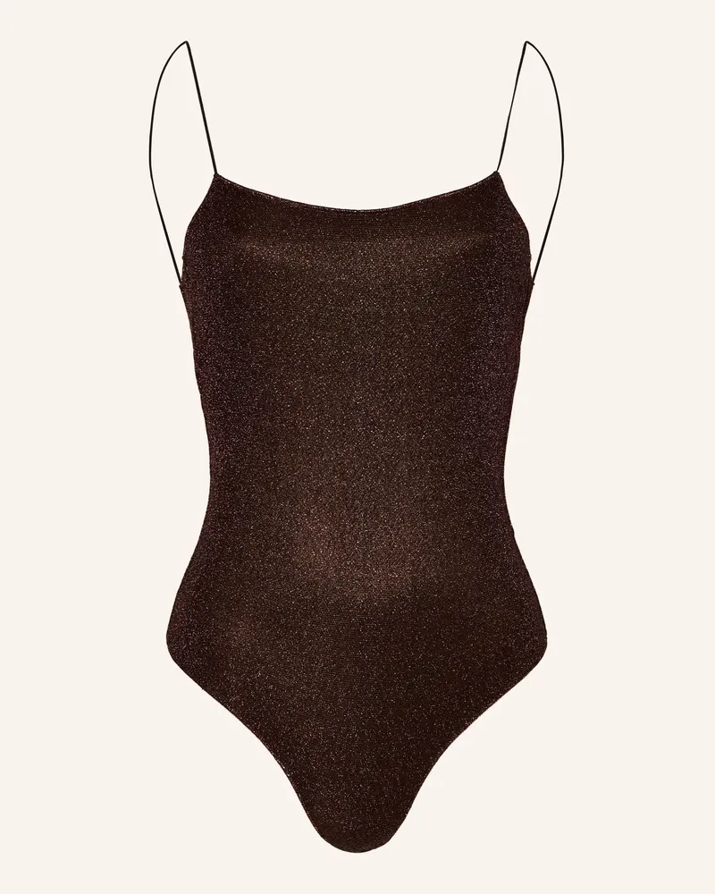Oséree Badeanzug Lumiere Maillot Mit Glitzergarn braun Dunkelbraun