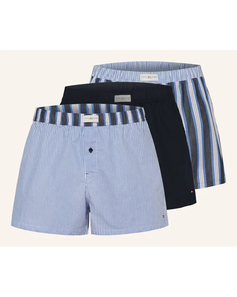 Tommy Hilfiger 3er-Pack Web-Boxershorts Blau