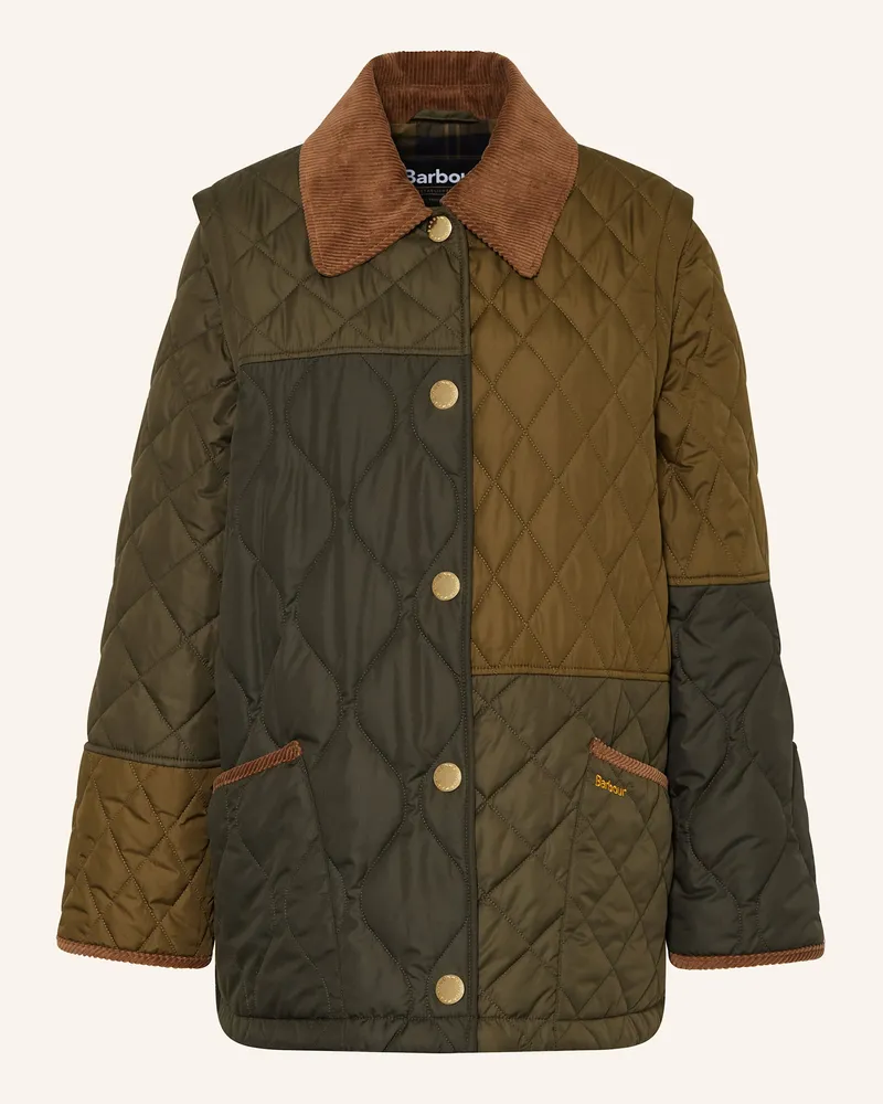 Barbour Steppjacke LORRIE mit abnehmbaren Ärmeln Dunkelgrün