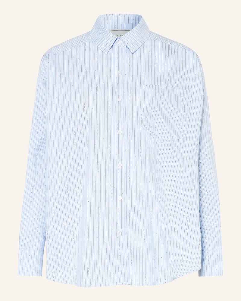 Neo Noir Hemdbluse DALMA mit Schmucksteinen Hellblau