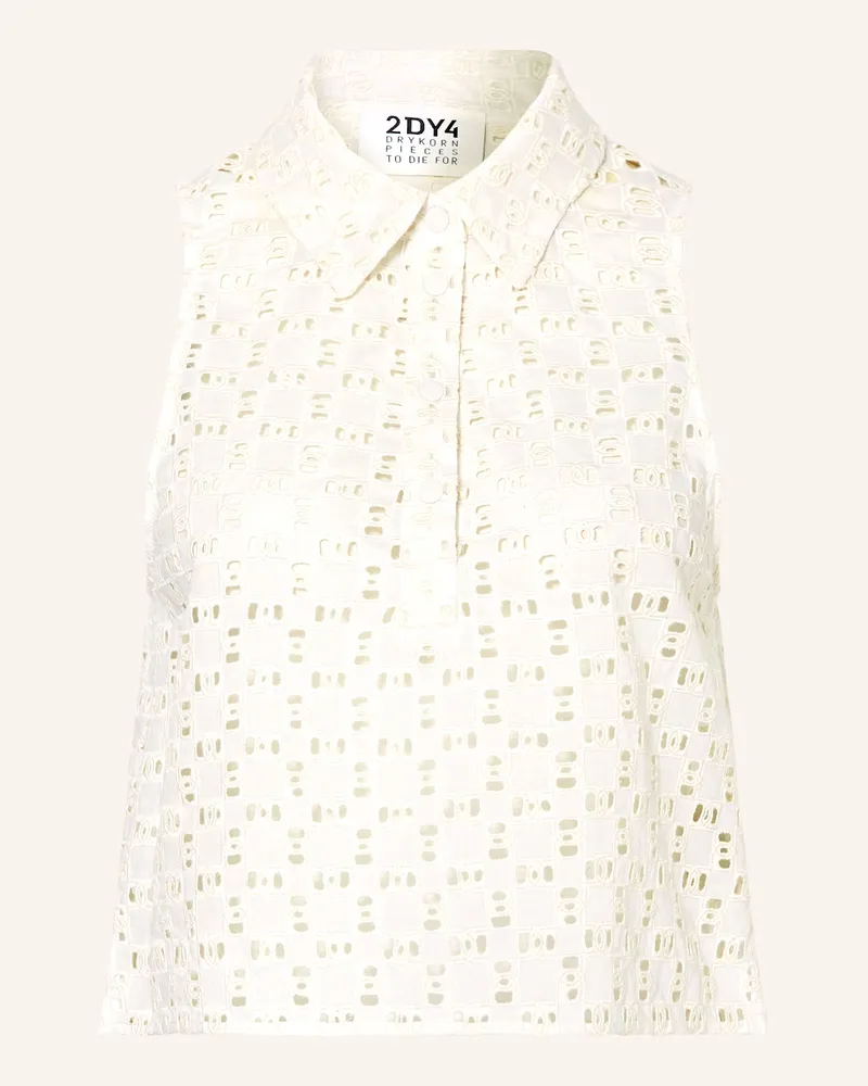 Drykorn Blusenshirt SHAMUA aus Lochspitze Ecru