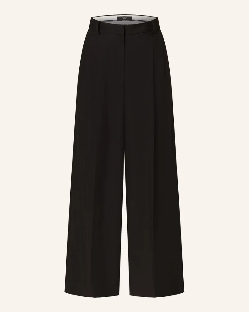 Max Mara Marlenehose VELIERO mit Leinen Schwarz