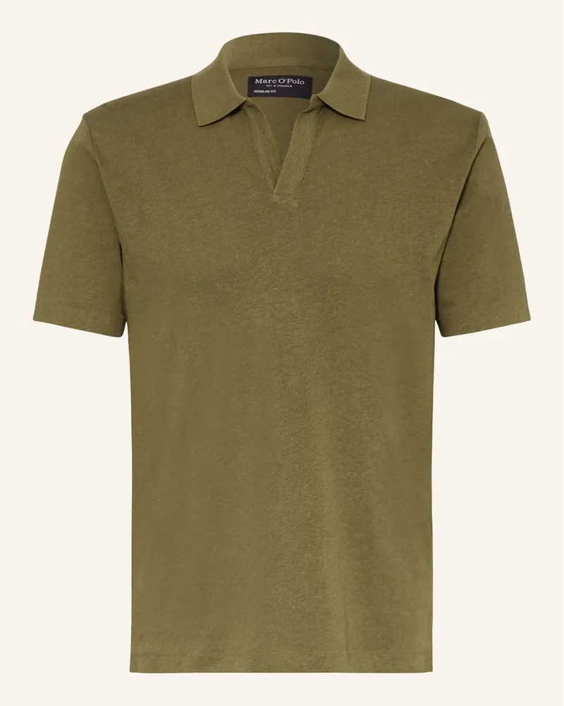 Marc O'Polo Strick-Poloshirt Regular Fit Gruen