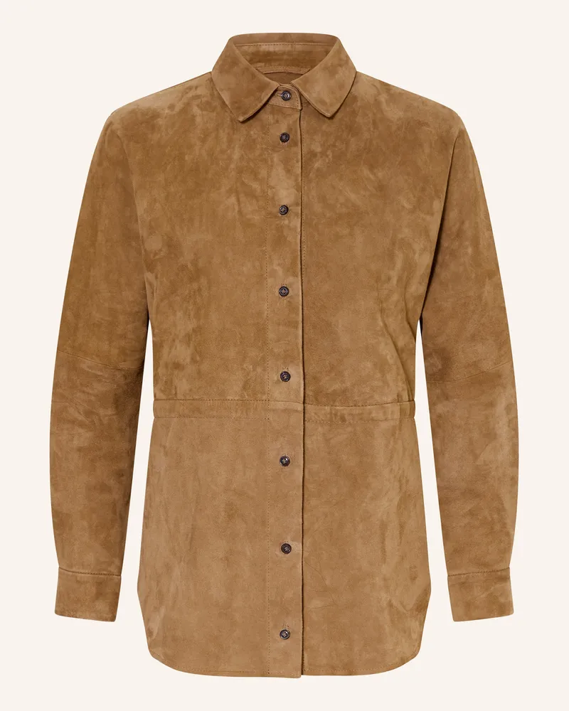 Rich&Royal Hemdbluse Aus Leder braun Braun