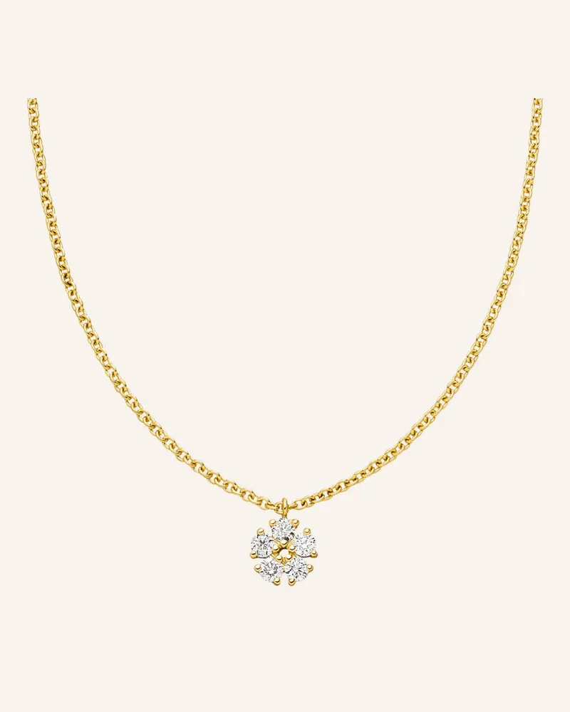 VEYNOU Halskette aus 14 Karat Gelbgold und 0,16ct. Diamanten Gold