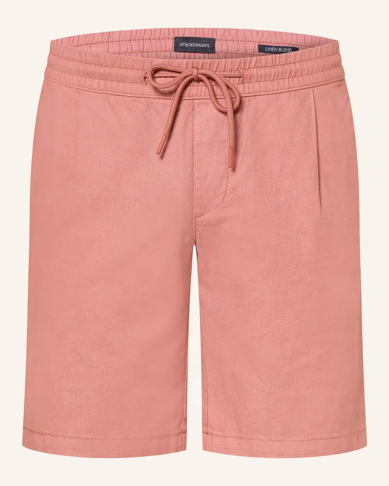 Strokesman's Shorts Regular Fit Mit Leinen braun Hellrot