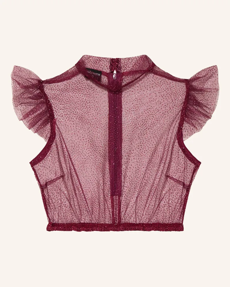KINGA MATHE Dirndlbluse HEIKI mit Glitzergarn Dunkelrot