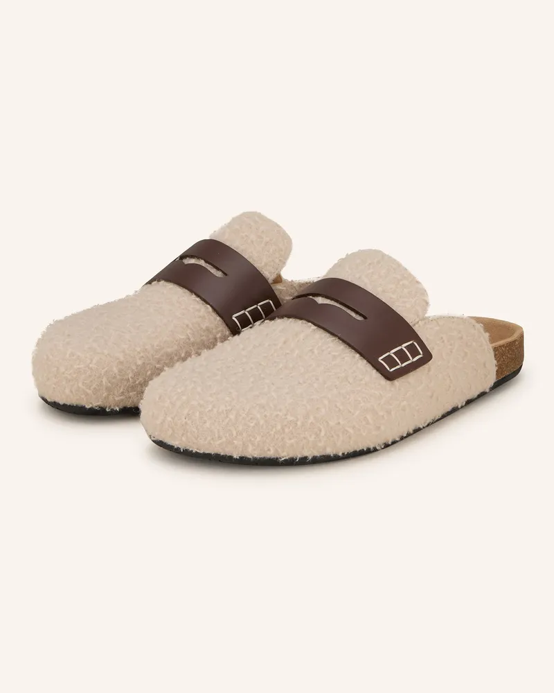 J.W.Anderson Mules mit Teddyfell Creme