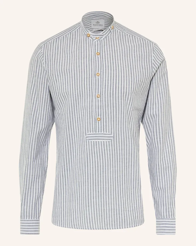 Hammerschmid Trachtemhemd Slim Fit Mit Stehkragen blau Dunkelblau