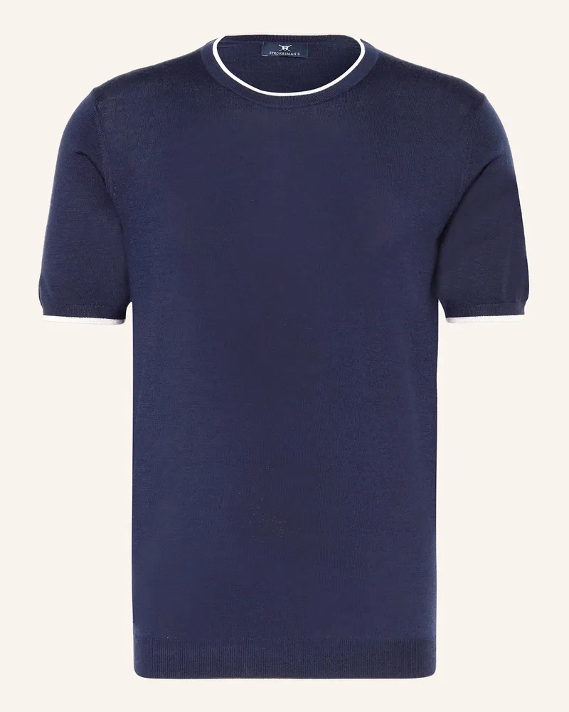 Strokesman's Strickshirt blau Dunkelblau