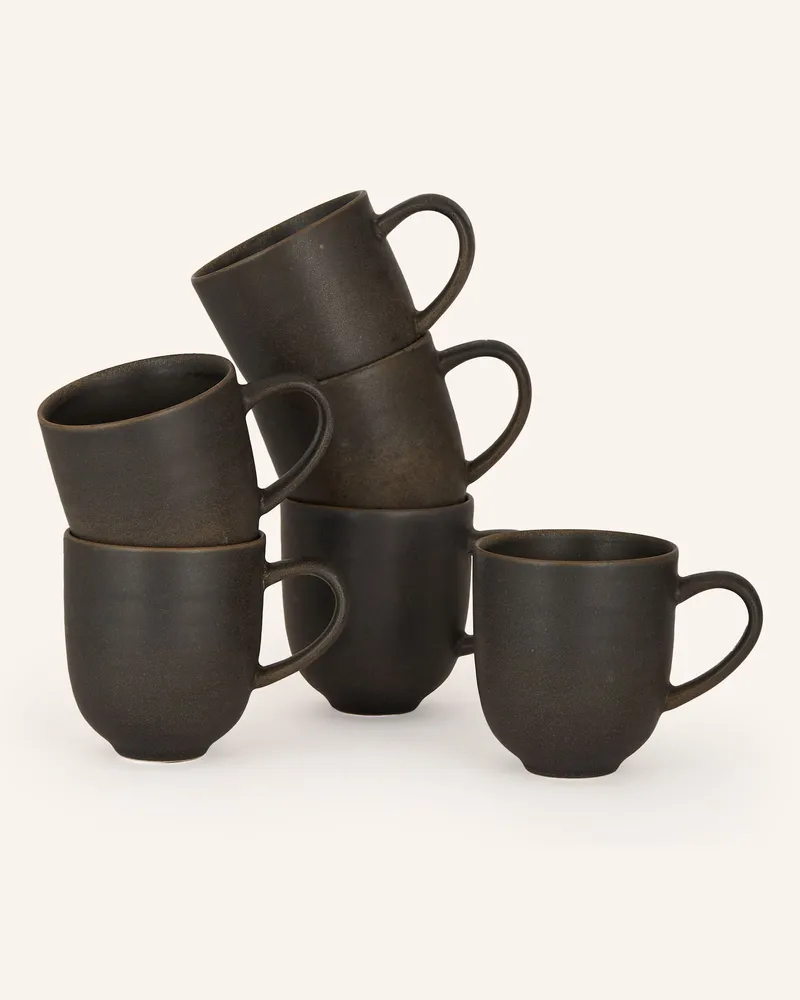 Blomus 6er-Set Henkelbecher Kumi braun Schwarz
