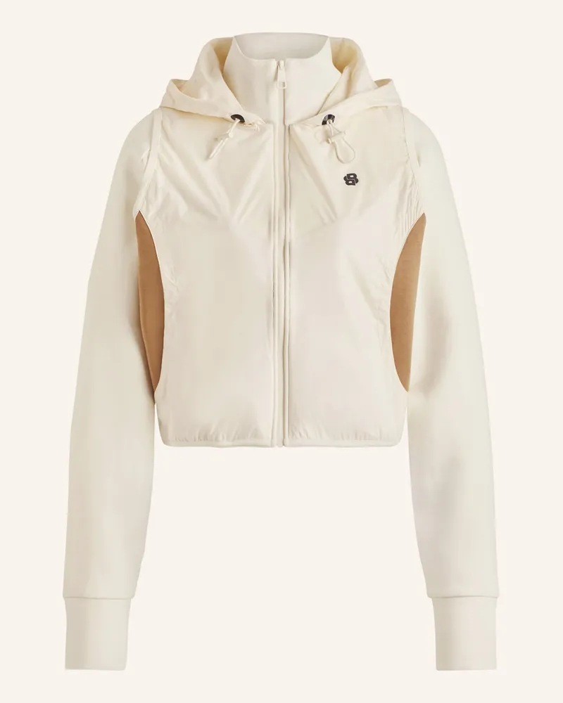 HUGO BOSS Sweatjacke ETRACKER im Materialmix Weiss