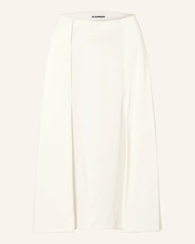 Jil Sander Satinrock weiss Creme