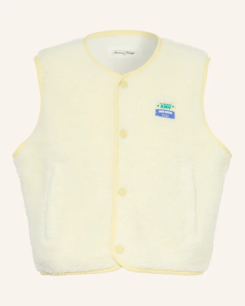 American Vintage Teddyfell-Weste HOKTOWN Hellgelb