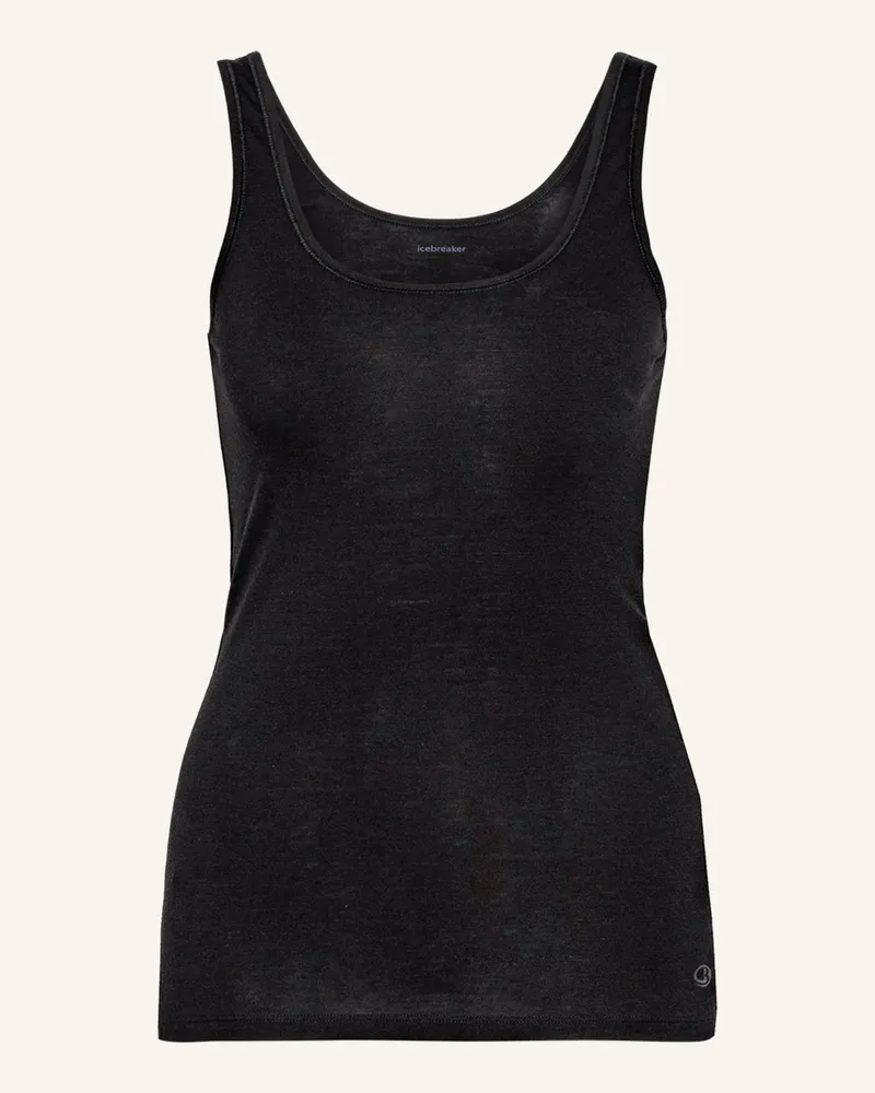 Icebreaker Funktionswäsche-Top Siren Aus Merinowolle schwarz Schwarz