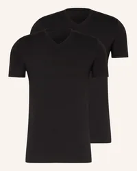 Falke 2er-Pack V-Shirts DAILY COMFORT Schwarz