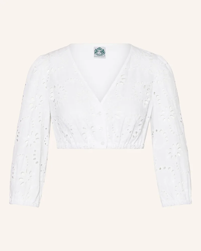 Hammerschmid Dirndlbluse ANKE mit 3/4-Arm Weiss