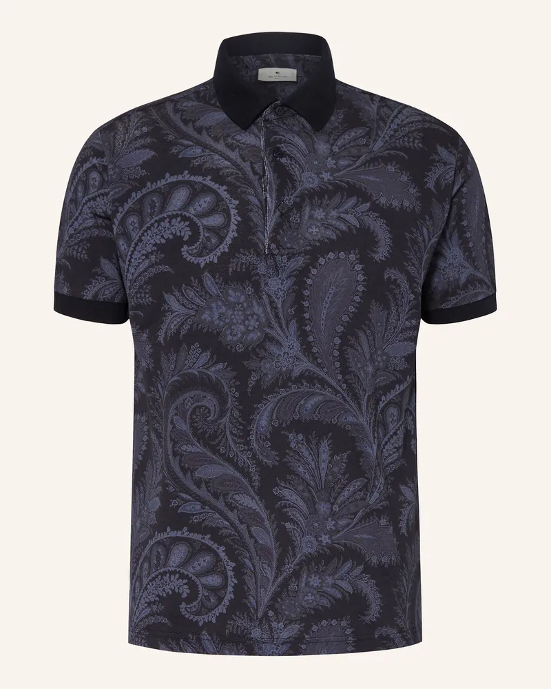 Etro Piqué-Poloshirt Regular Fit Dunkelblau