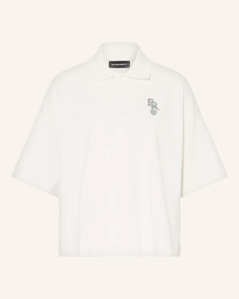 Elias Rumelis Jersey-Poloshirt Lorelisa Mit Pailletten weiss Weiss