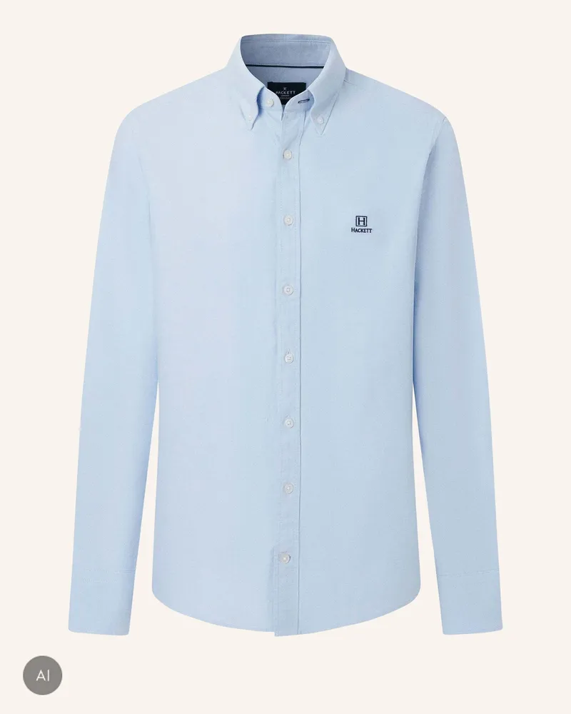 Hackett Freizeithemd Heritage Ess Solid Ox blau Blau