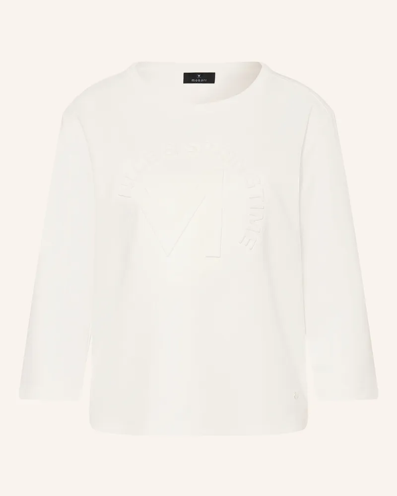 monari Longsleeve mit 3/4-Arm und Schmucksteinen Weiss