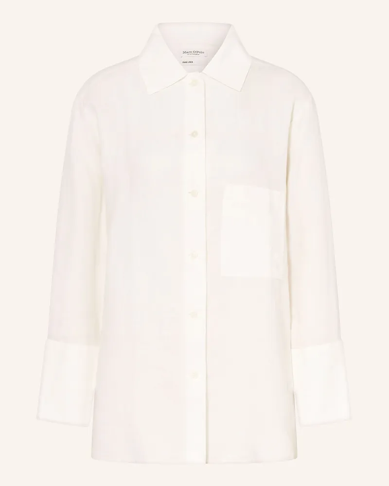 Marc O'Polo Hemdbluse aus Leinen Weiss