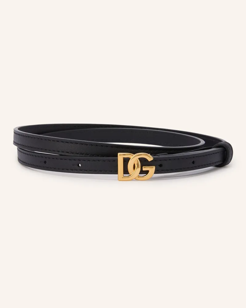 Dolce & Gabbana Ledergürtel schwarz Schwarz