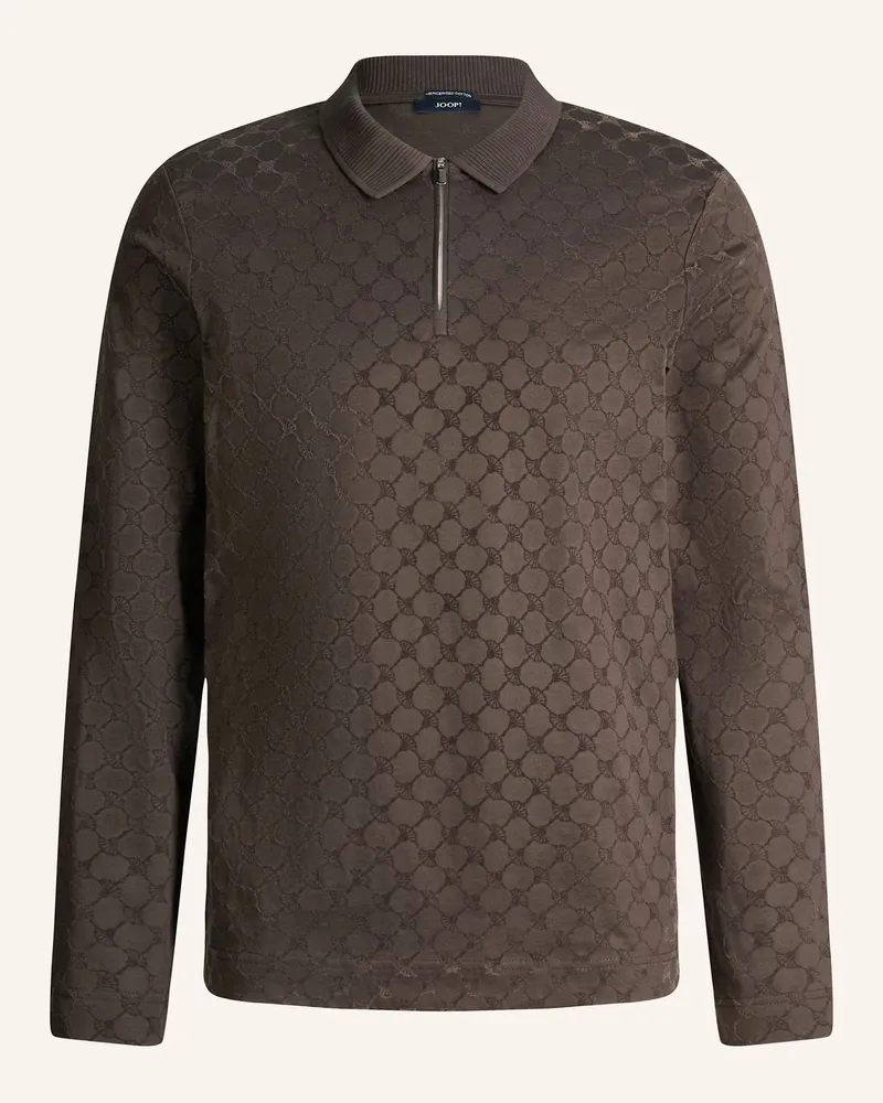 JOOP! Langarm-Poloshirt Modern Fit braun Dunkelbraun