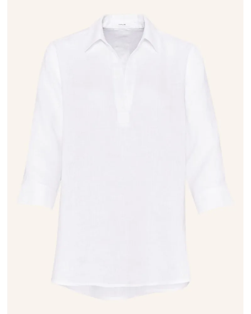 OPUS Blusenshirt FENGANI aus Leinen Weiss