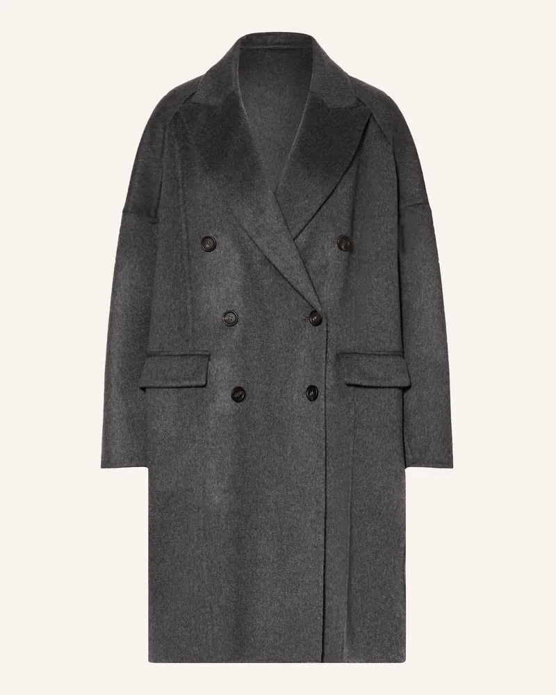 Brunello Cucinelli Cashmere-Mantel Dunkelgrau