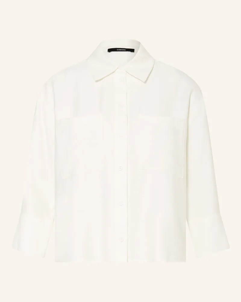 someday. Hemdbluse Zuvia Mit 3/4-Arm weiss Weiss