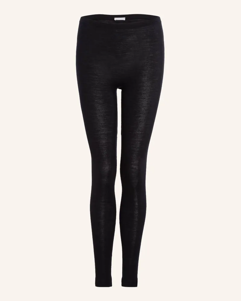 Hanro Lounge-Leggings WOOLEN SILK aus Merinowolle mit Schwarz