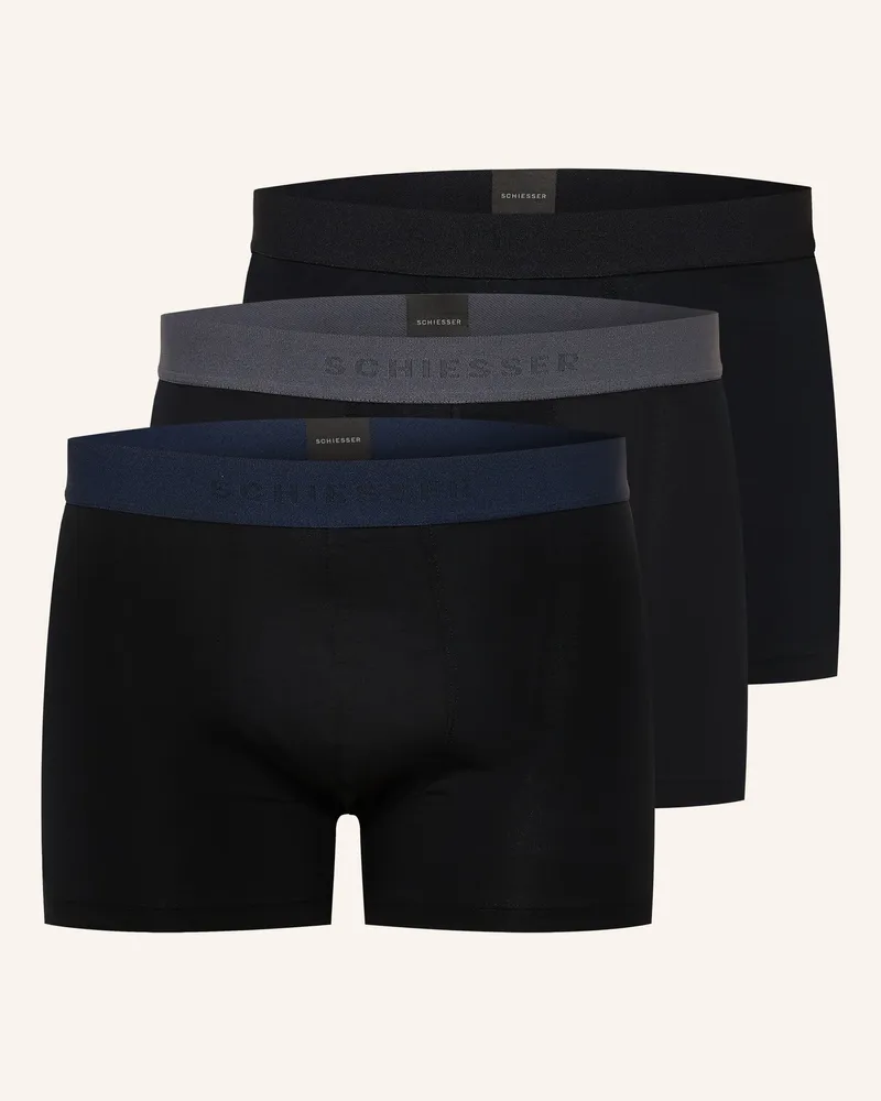 Schiesser 3er-Pack Boxershorts Organic Cotton blau Dunkelblau