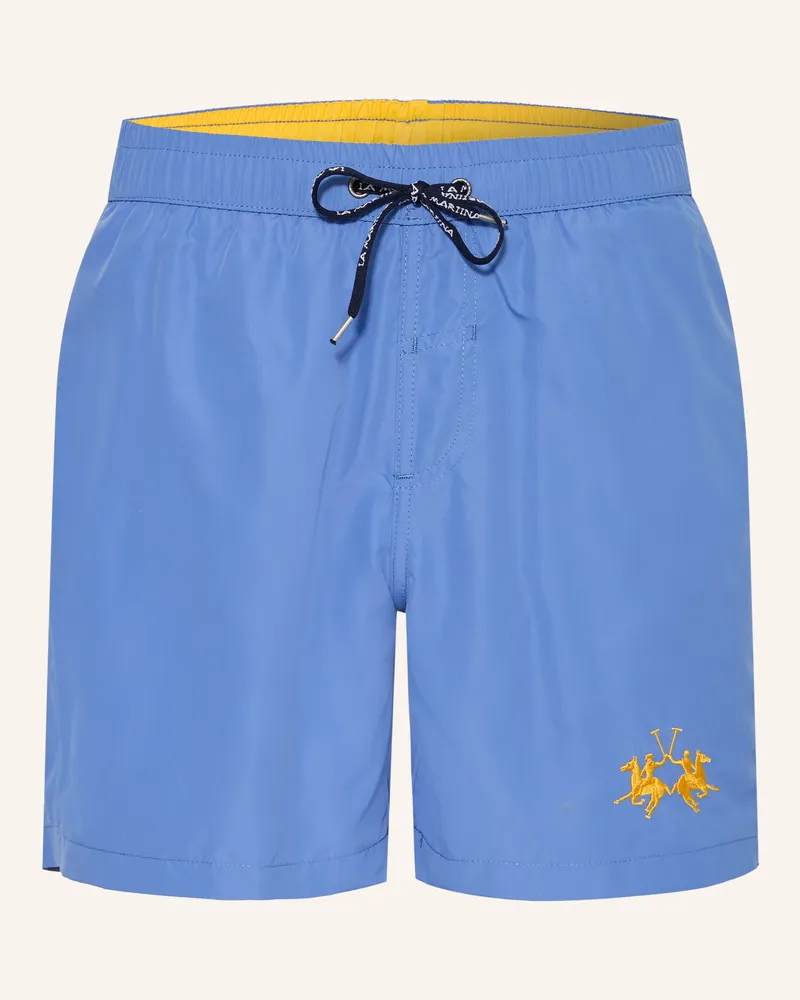 La Martina Badeshorts blau Hellblau