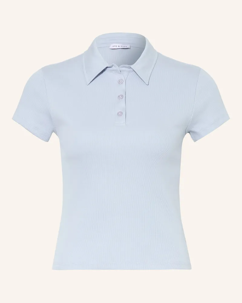 Mrs & HUGS Jersey-Poloshirt blau Hellblau