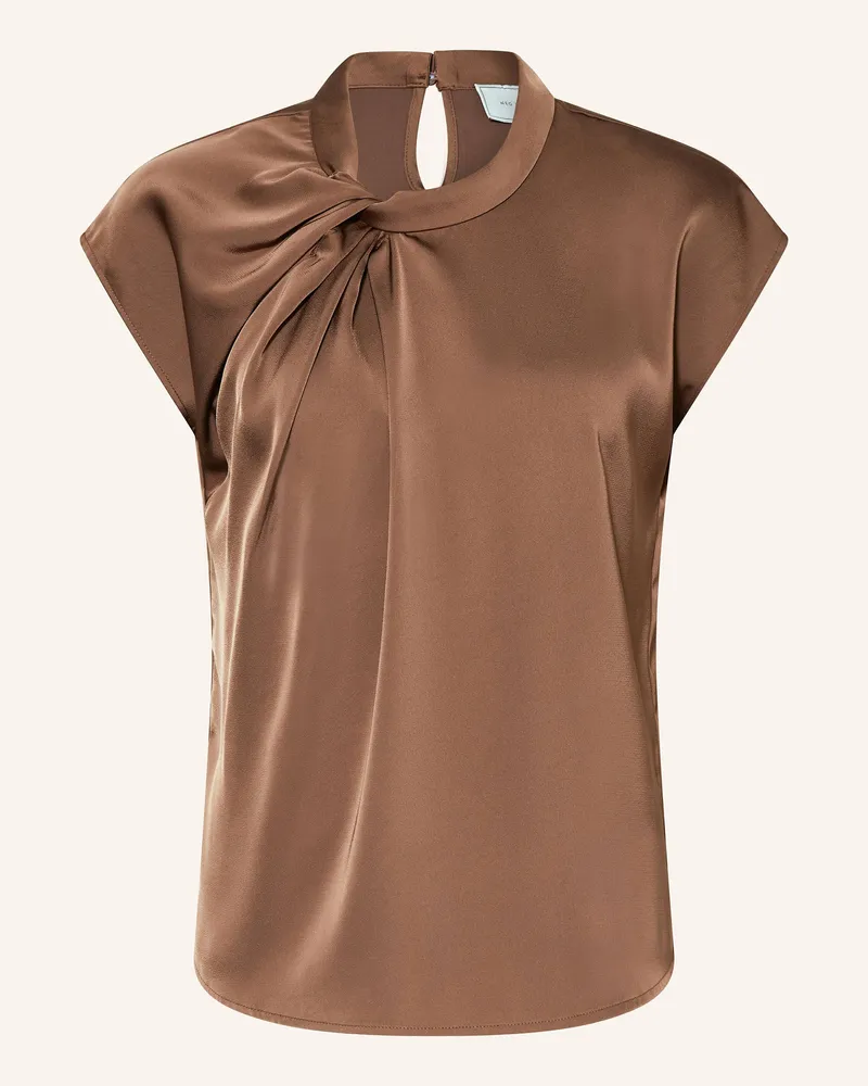 Neo Noir Blusenshirt FLEUR aus Satin Dunkelbraun