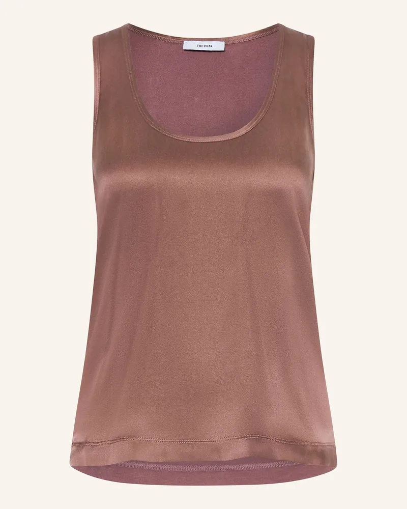 Reiss Top RUBY im Materialmix Braun