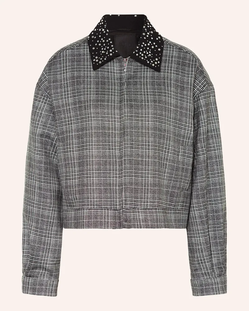 Liu Jo Jacke mit Schmucksteinen und Glitzergarn Grau