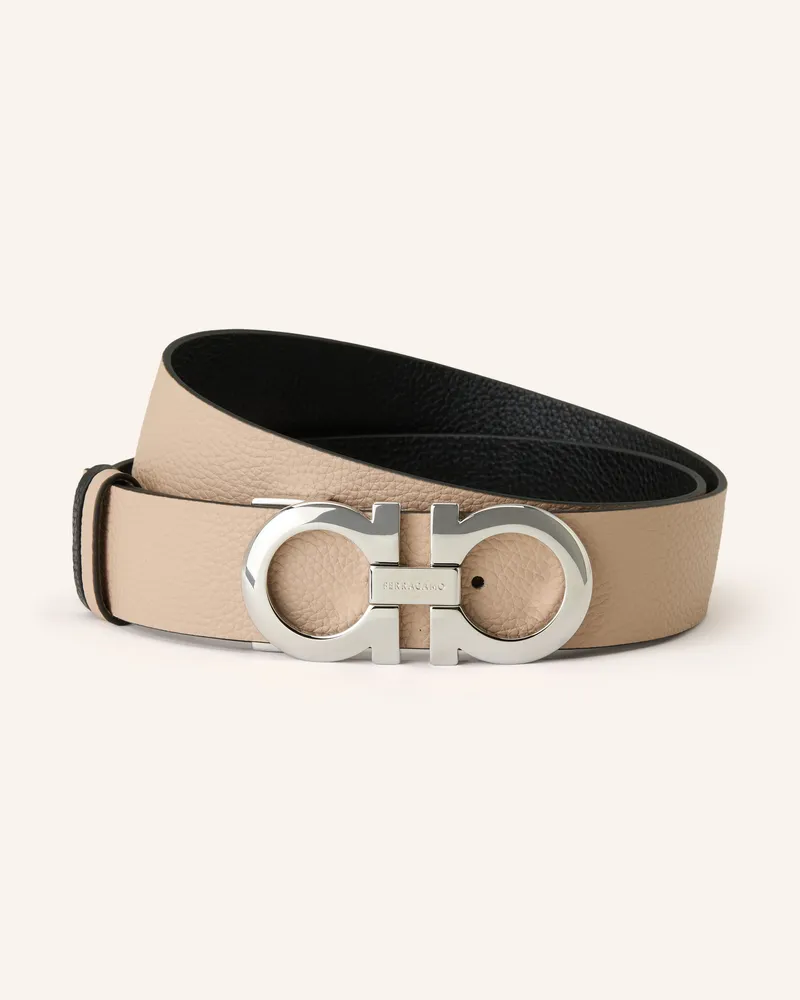 Ferragamo Ledergürtel Zum Wenden braun Beige