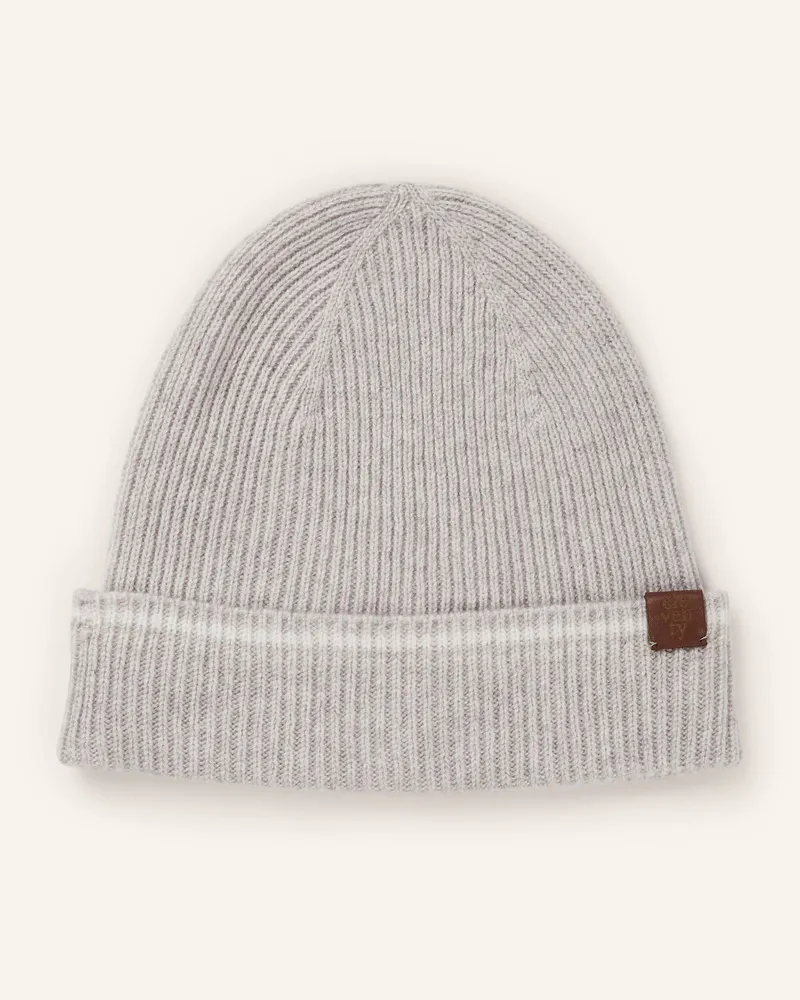 Eleventy Cashmere-Mütze Hellgrau