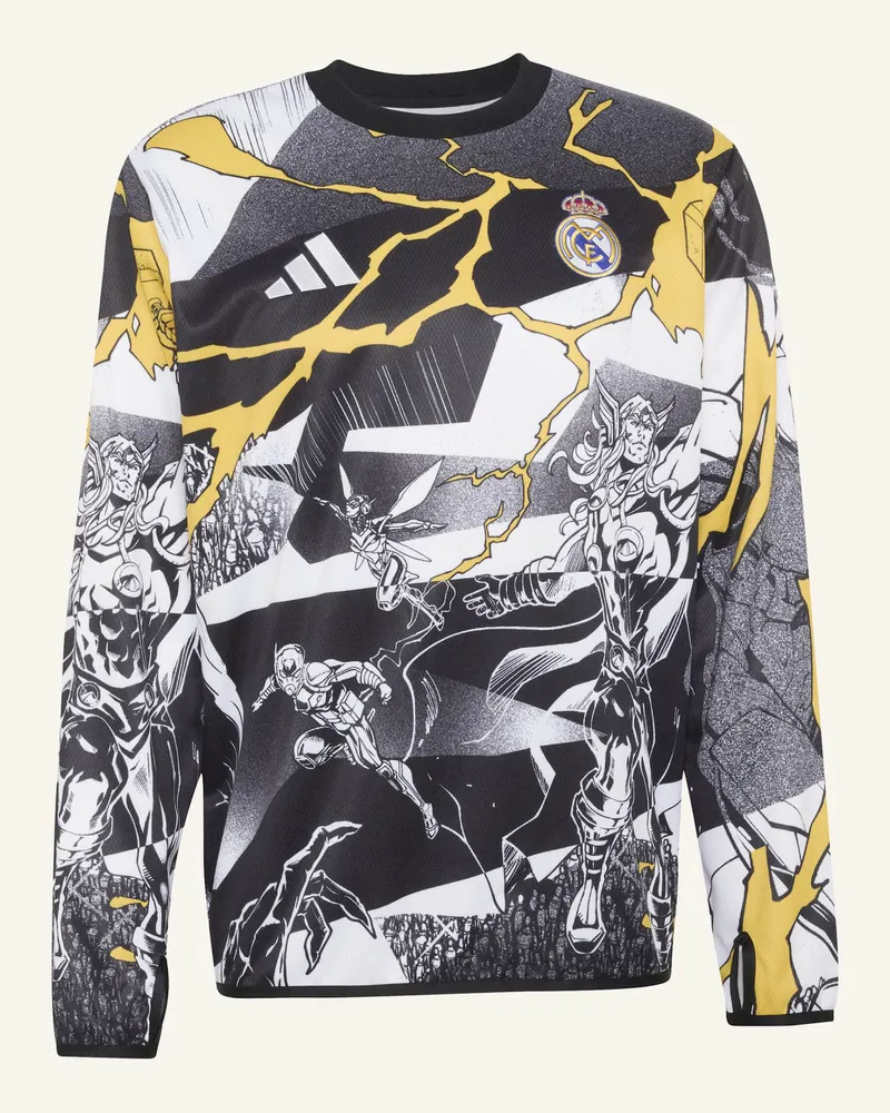 adidas ADIDAS REAL MADRID AVENGERS 25/26 PRE-MATCH WARM TOP Weiss