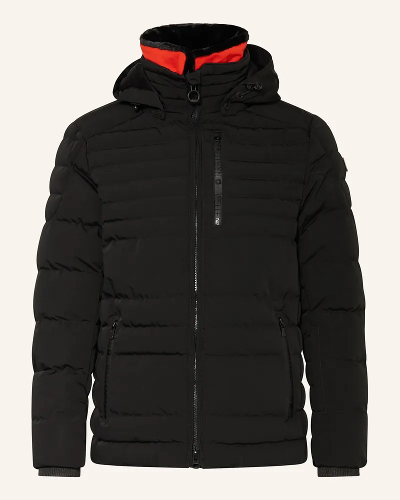 Wellensteyn Skijacke Polar Mit Abnehmbarem Kunstpelz schwarz Schwarz