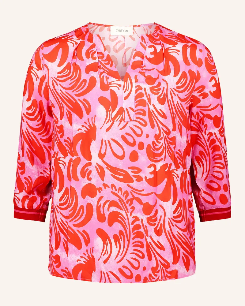 Cartoon Blusenshirt mit 3/4-Arm Rot