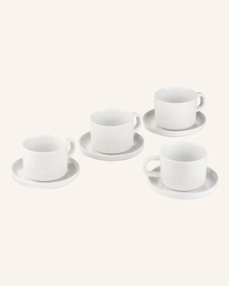 Marc O'Polo 4er-Set Espressotassen Moments Mit Untertasse weiss Creme