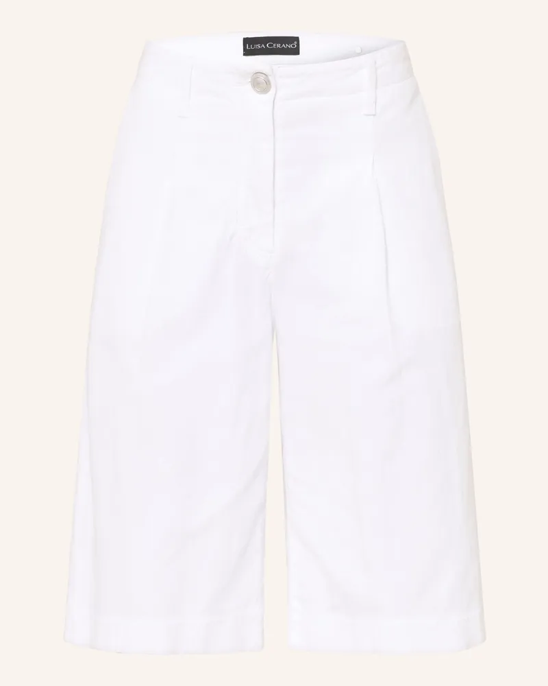 Luisa Cerano Bermudas Mit Leinen weiss Weiss