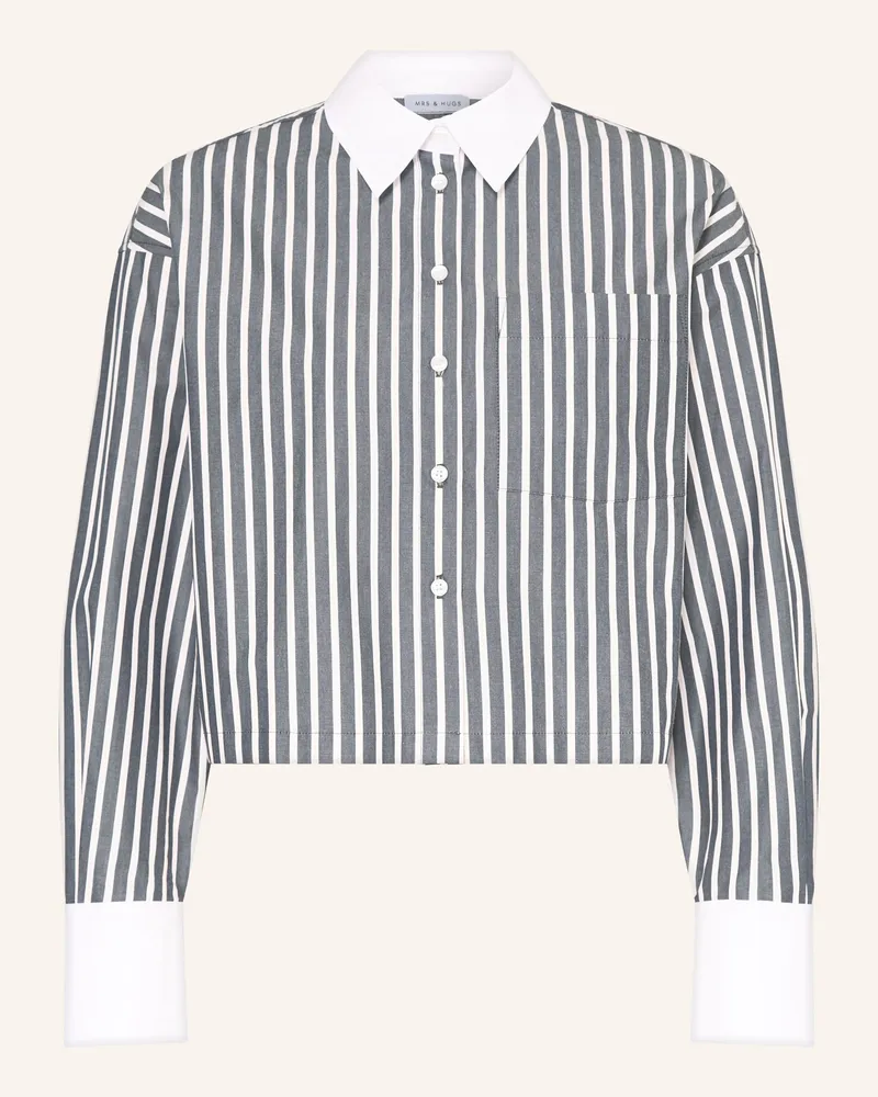 Mrs & HUGS Hemdbluse blau Dunkelblau