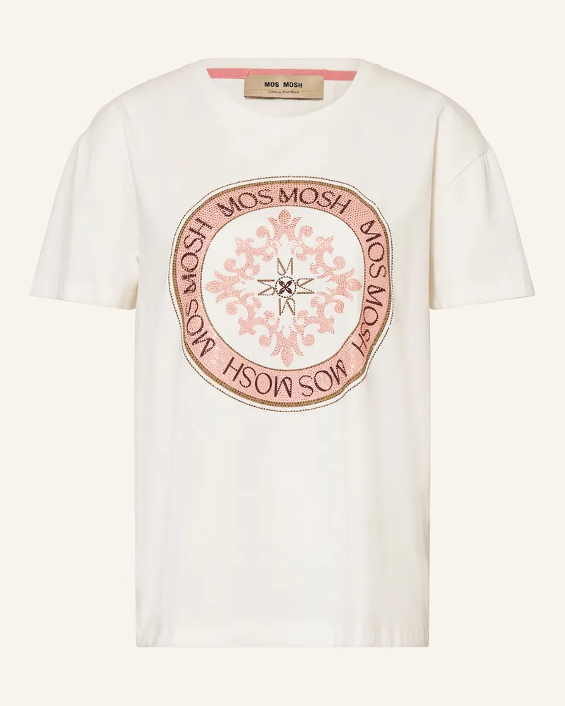 Mos Mosh T-Shirt MMJUDD mit Schmucksteinen Creme