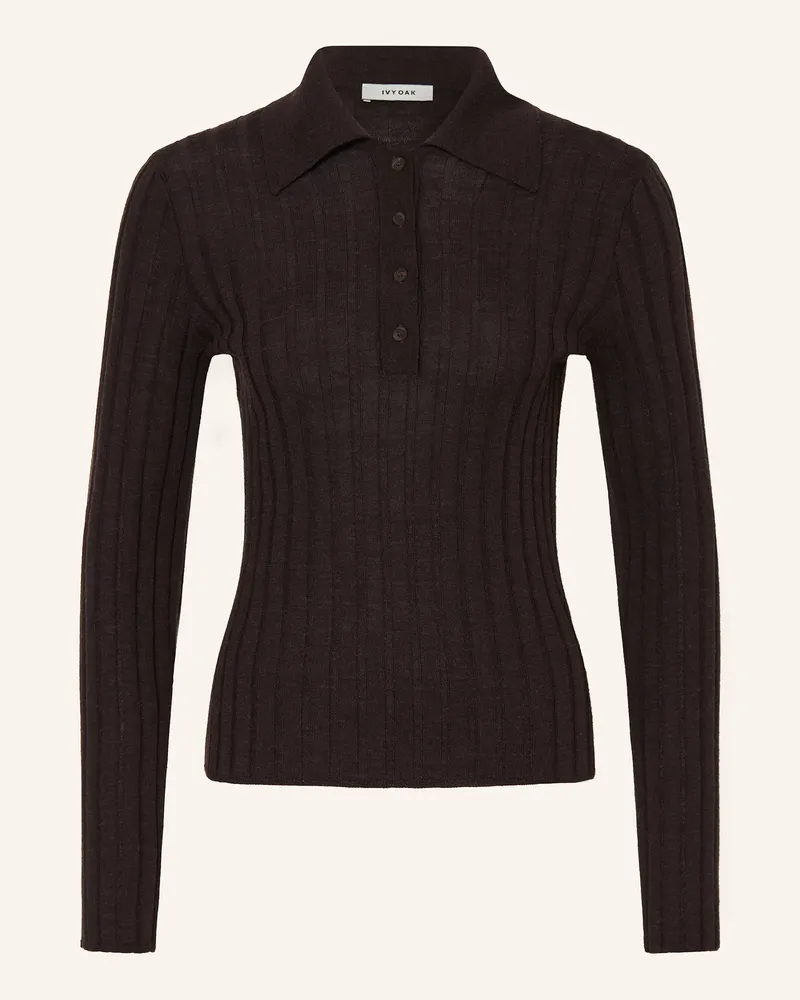IVY & OAK Strick-Poloshirt FREDERIKA Schwarz